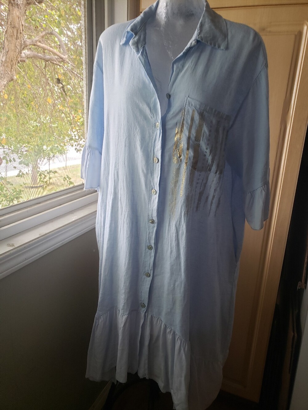 Bella Amore Pale Blue Shirt with Black Label